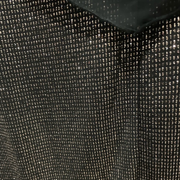 En Focus Studio Cocktail Dress Gold W/ Black Sheer Blouson Top Layer Sz 16 W - Picture 5 of 7